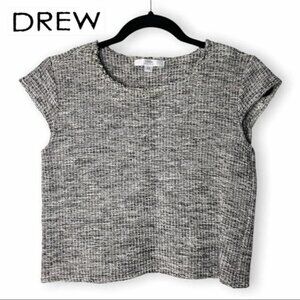 Anthropologie DREW Frayed  Woven Crop Top